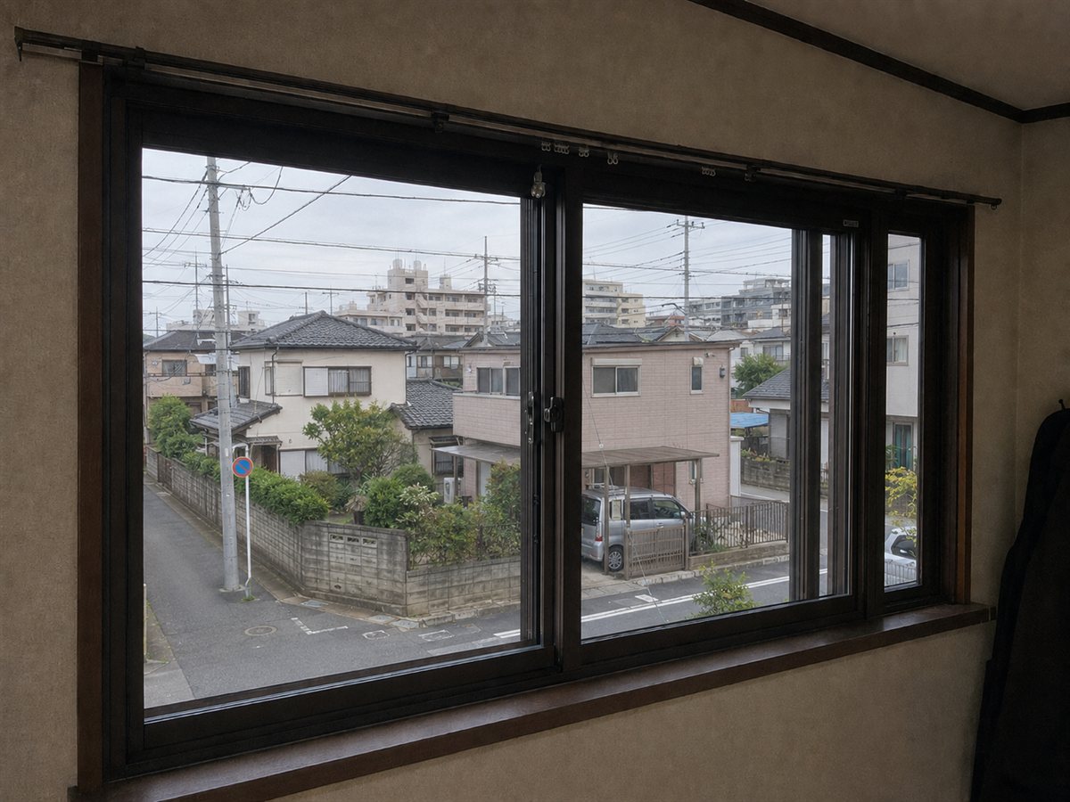 千葉県船橋市の内窓リノベ施工後。ワイドな大型窓に設置した内窓
